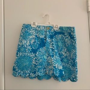 Lily Pulitzer Lion in The Sun Floral Print Scalloped Skort